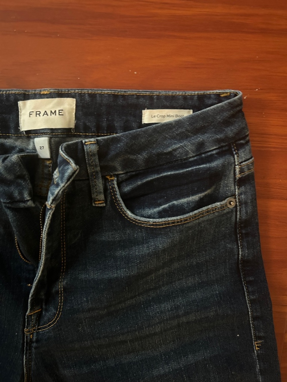 Frame Denim Dark Wash Cropped Ankle Jeans - Picture 3 of 5